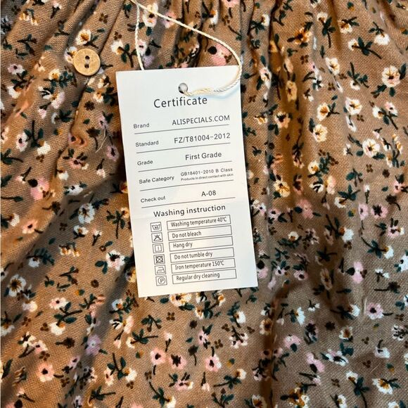 Ali specials brown black floral 9-12M set of two long sleeved one piece tops - Picture 6 of 9